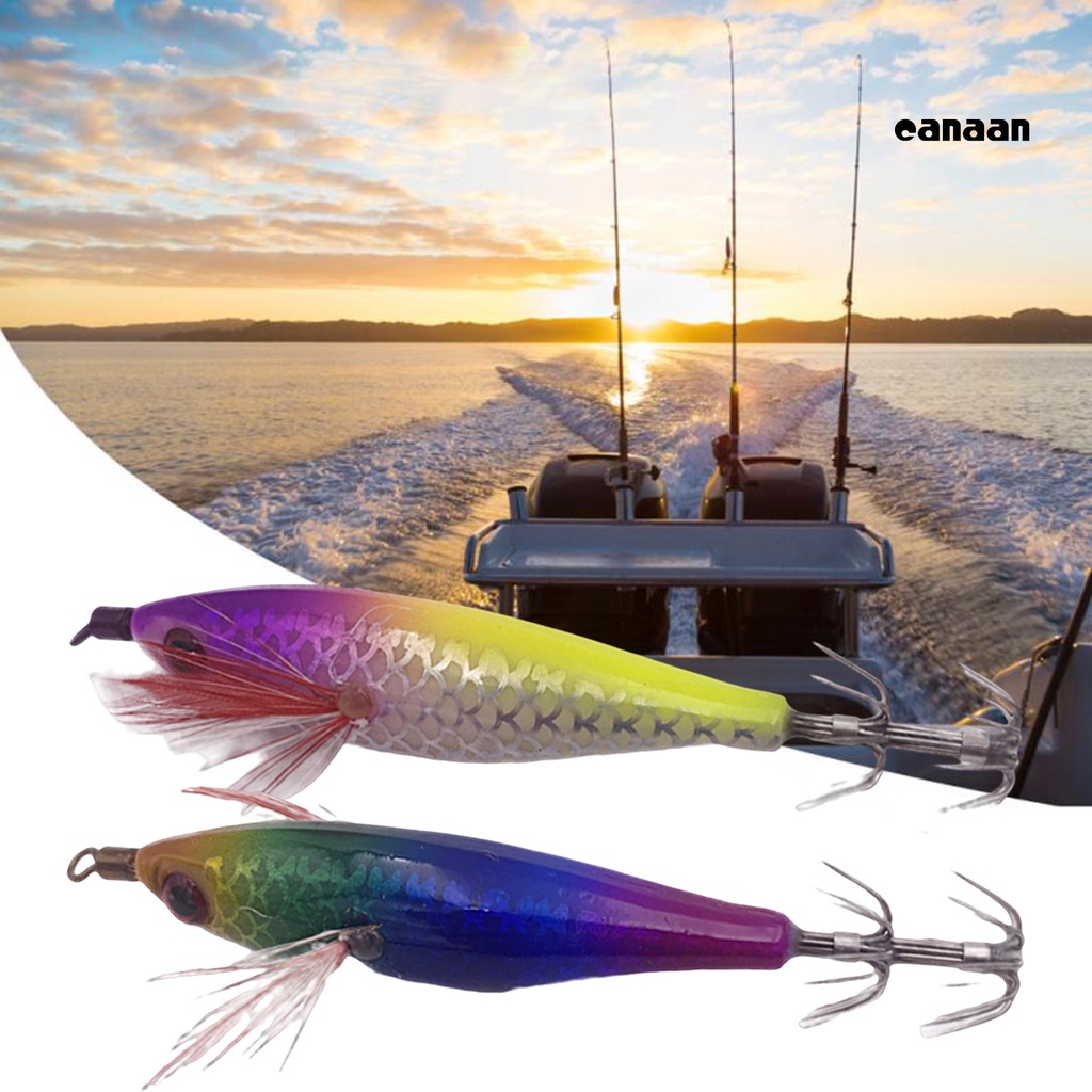 Cnn-5g/8cm Umpan Udang Kayu Luminous Realistis Mata Ikan Kait Tajam Warna Cerah Hidup Memancing Universal Cumi Kait Jigging Umpan Udang Buatan Wobblers Untuk Memancing Di Laut