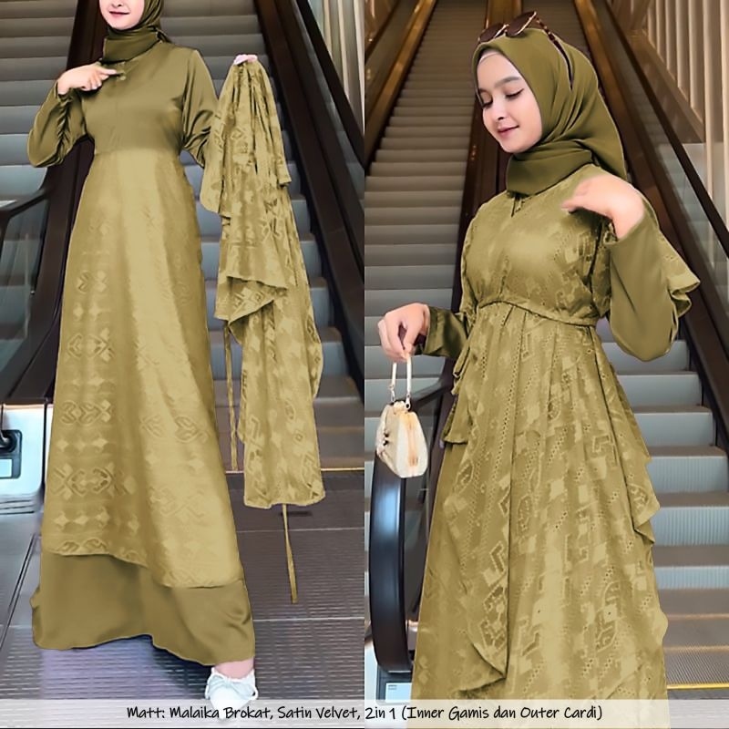 BAJU SETELAN WANITA SYARI MUSLIMAH TERBARU PANJANG GLOWING LEBARAN 2023 SET BALERINA SET LONG TUNIK 