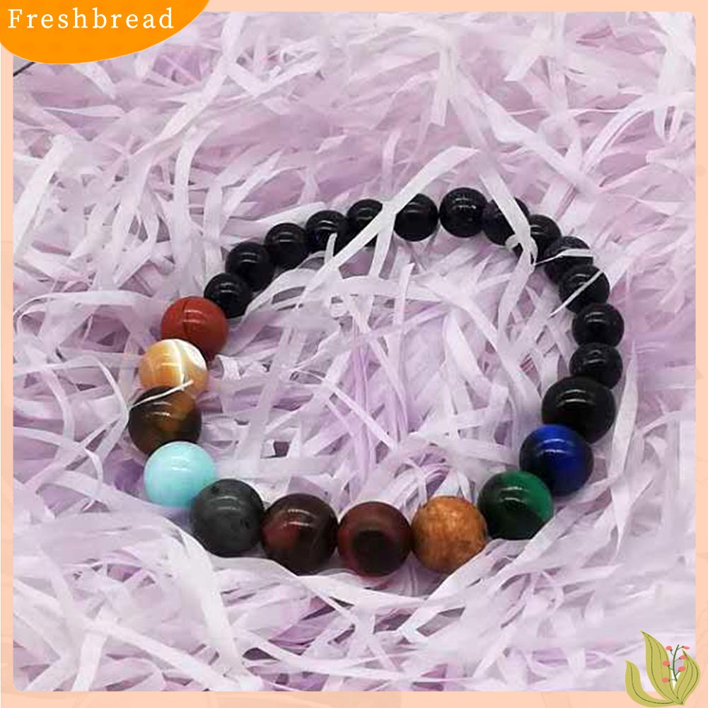 &lt; Freshbread &gt; Mode Semesta 8planet Manik-Manik Gelang Bangle Pasangan Perhiasan Elastis Hadiah