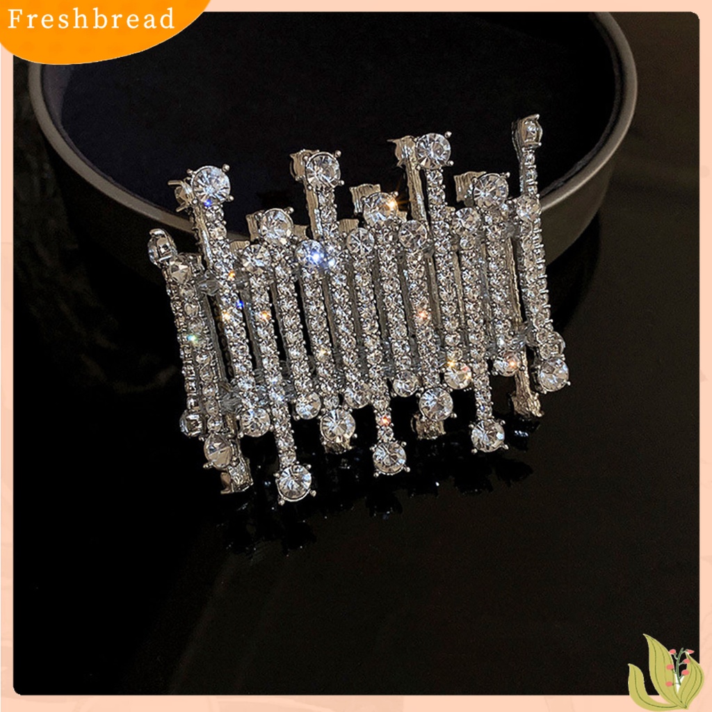 < Freshbread > Manik-Manik Bening Tidak Teratur Dekorasi Sederhana Mewah Gelang Berlebihan Penuh Berlian Imitasi Lebar Gelang Perhiasan Aksesori