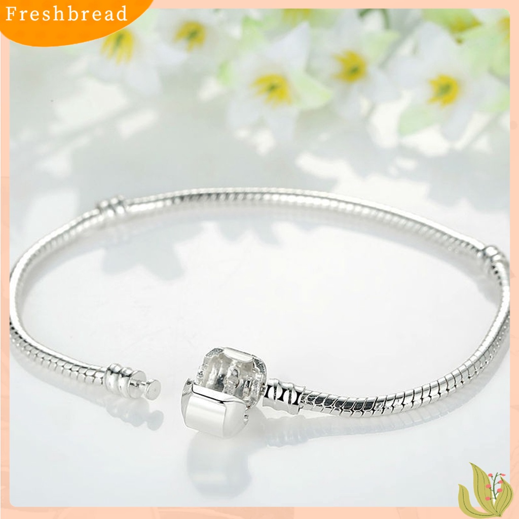 &lt; Freshbread &gt; 3mm Unisex Gelang Manik-Manik Lubang Besar Kilau Cerah Perhiasan Rantai Ular DIY Chic Gelang Untuk Pesta