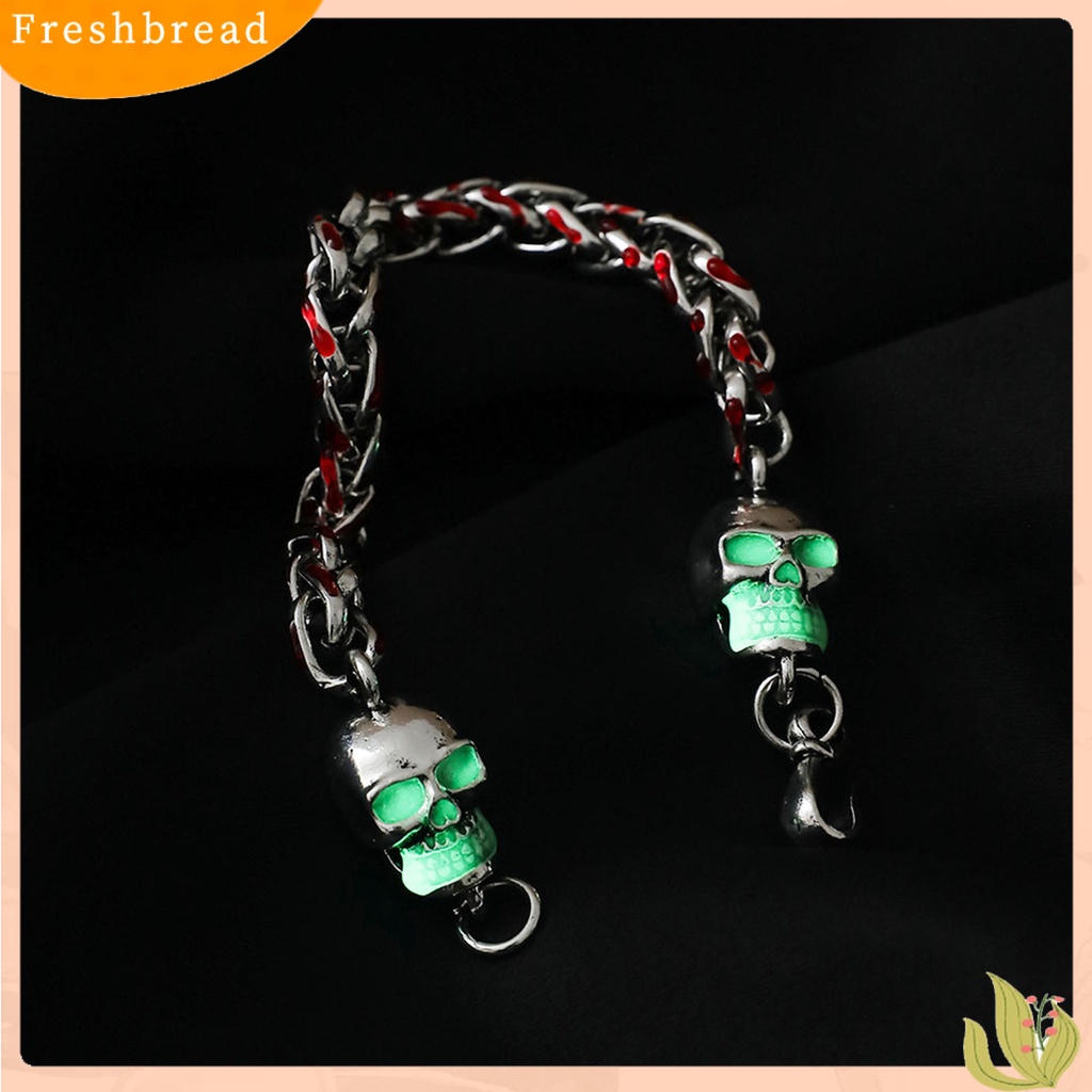 &lt; Freshbread &gt; Couple Gelang Rantai Merah Bercahaya Perhiasan Tetes Minyak Tebal Gelang Fashion Jewelry