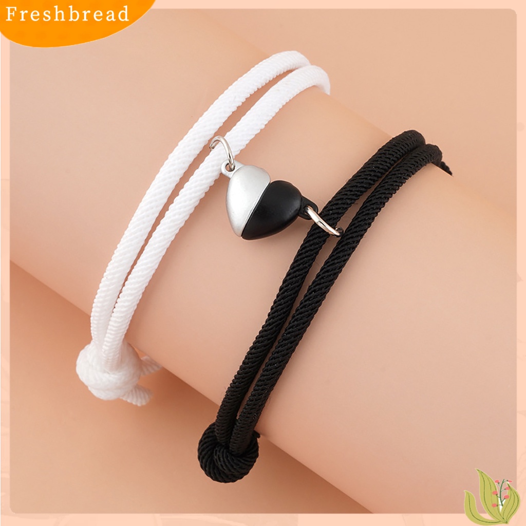 &lt; Freshbread &gt; 2Pcs Gelang Menarik Hadiah Yang Sempurna Paduan Rantai Tangan Pasangan Hati ic Indah Untuk Penggunaan Sehari-Hari