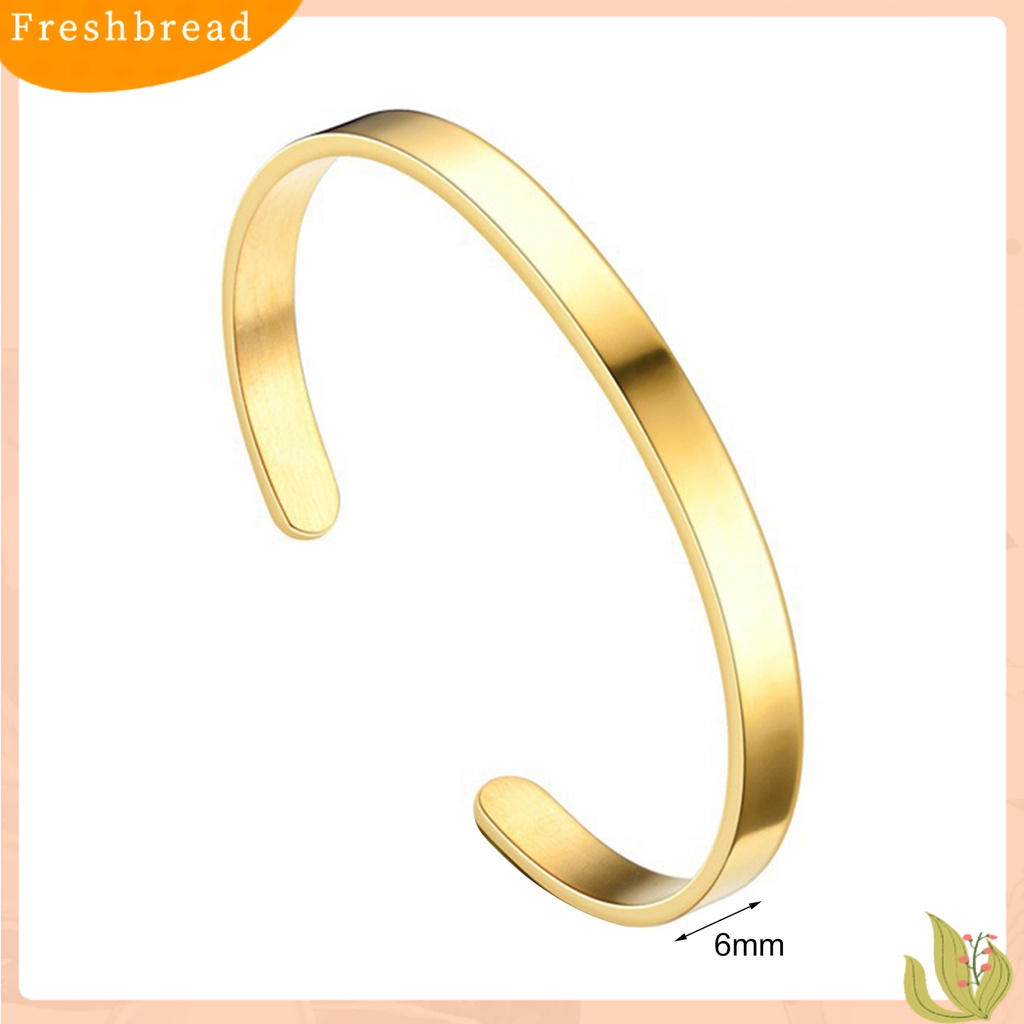 &lt; Freshbread &gt; Gelang Pria Halus Adjustable Anti Karat Warna Solid Wanita Bangle Dewasa Dekorasi