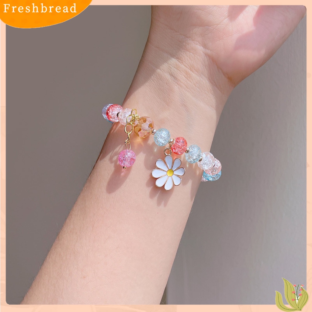 &lt; Freshbread &gt; Wanita Gelang Manik-Manik Kepribadian Manis Hias Semua Pertandingan Perhiasan Hadiah Elastis Kristal Imitasi Minimalis Bunga Gelang Pesta Perjamuan Pernyataan Untuk Pacaran