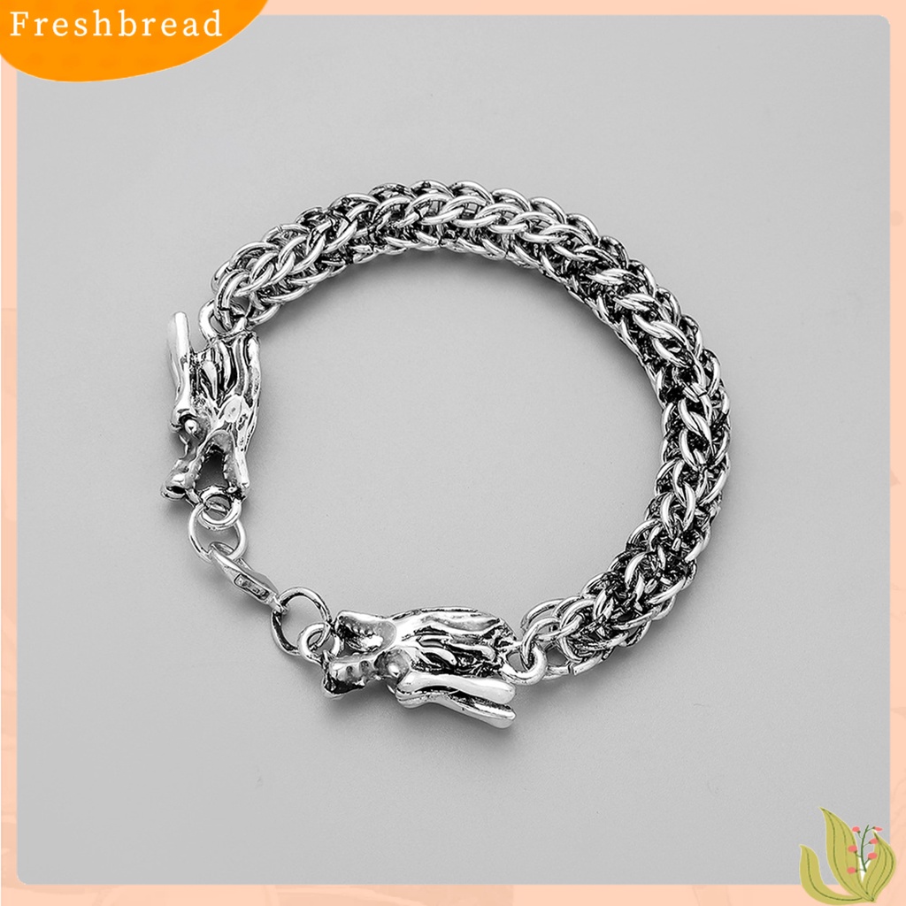 &lt; Freshbread &gt; Pria Gelang Bercahaya Naga Perhiasan Punk Vintage Rantai Tebal Bangle Hadiah Ulang Tahun