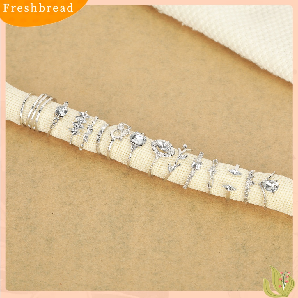 &lt; Freshbread &gt; 15Pcs/Set Wanita Bohemian Berlian Imitasi Stackable Finger Rings Hadiah Perhiasan Untuk Pakaian Sehari-Hari