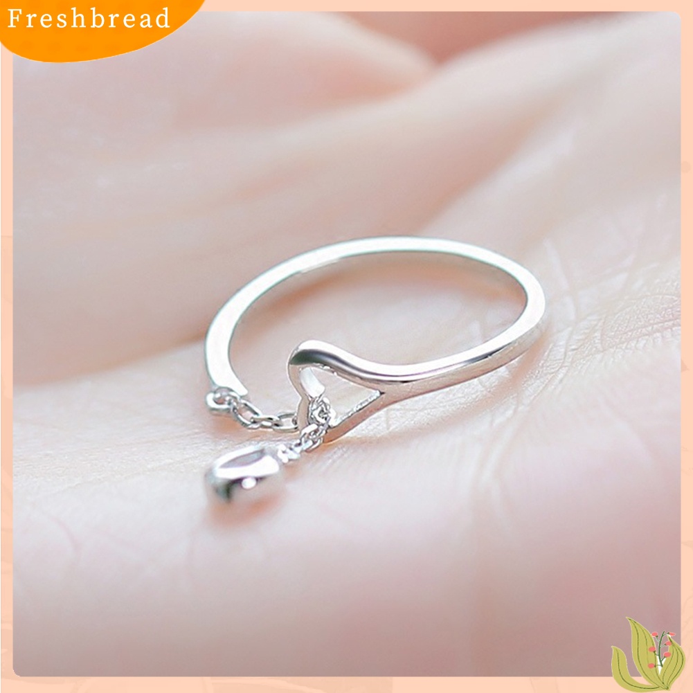 &lt; Freshbread &gt; Fashion Rumbai Tetesan Air Berlian Imitasi Pernikahan Wanita Adjustable Open Finger Ring