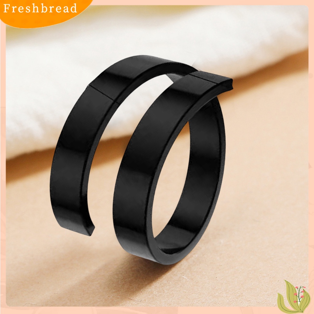 &lt; Freshbread &gt; Pria Cincin Pembukaan Kepribadian Yang Dapat Disesuaikan Lapisan Ganda Cincin Jari Yang Dipoles Perhiasan Fashion