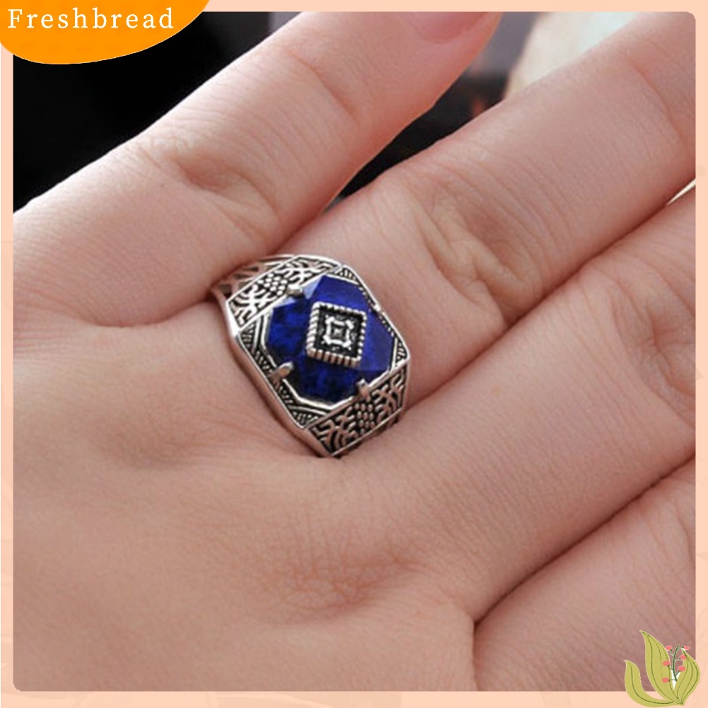 &lt; Freshbread &gt; Fashion Persegi Diukir Berongga Jari Cincin Cosplay Retro Wanita Masquerade Perhiasan