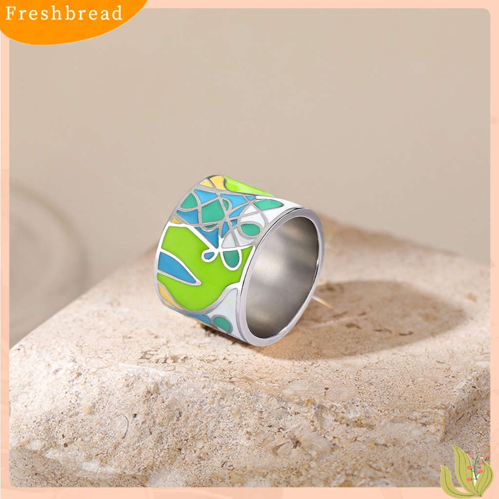 &lt; Freshbread &gt; Cincin Kepribadian Handmade Artistik Epoxy Hijau Bentuk Daun Jari Cincin Perhiasan Aksesori