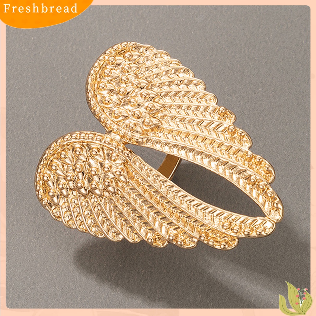 &lt; Freshbread &gt; Cincin Jari Indah Desain Sayap Gaya Punk Elegan Wanita Vintage Ring Untuk Pesta