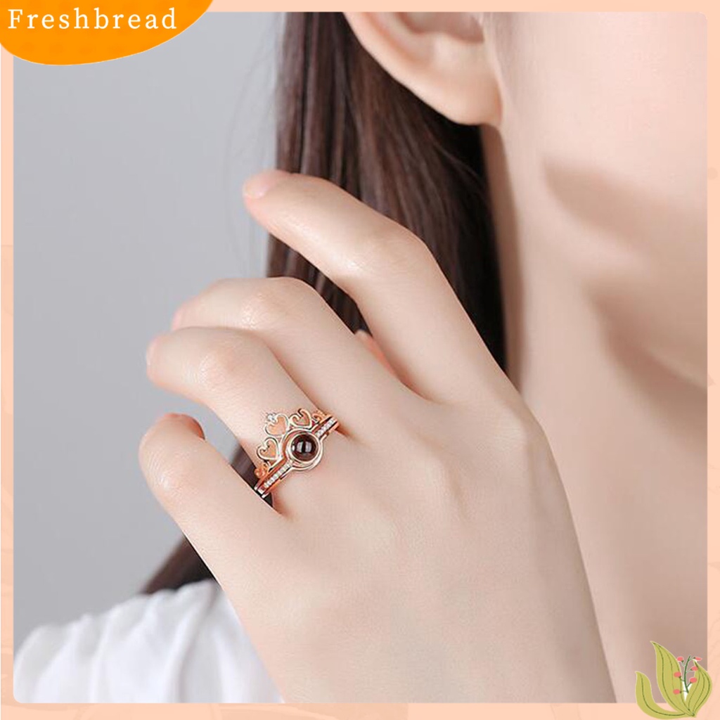 &lt; Freshbread &gt; 2Pcs Cincin Jari Hati Perhiasan Dua-Dalam-Satu Cincin Kerawang Bersinar Untuk Perjamuan Pesta Pernikahan