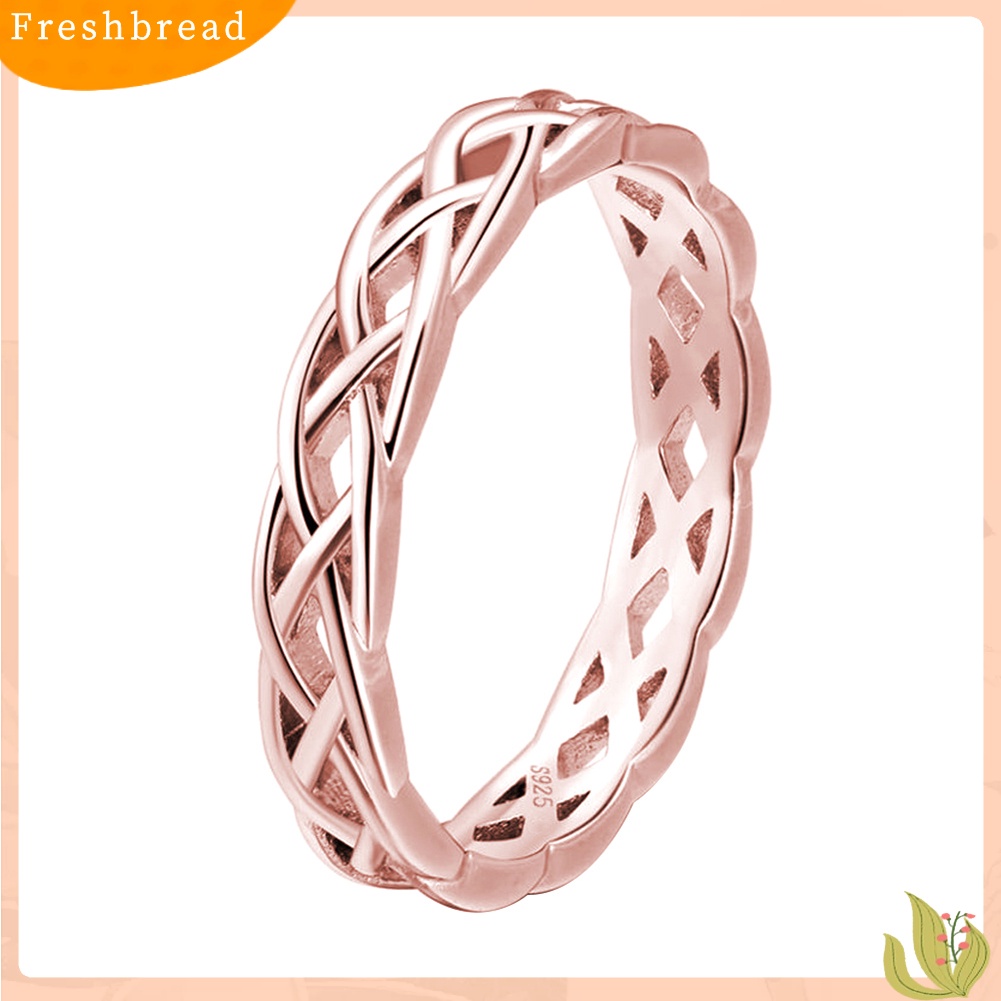 &lt; Freshbread &gt; Minimalis Wanita Memutar Bentuk Berongga Band Cincin Pernikahan Lamaran Perhiasan Hadiah