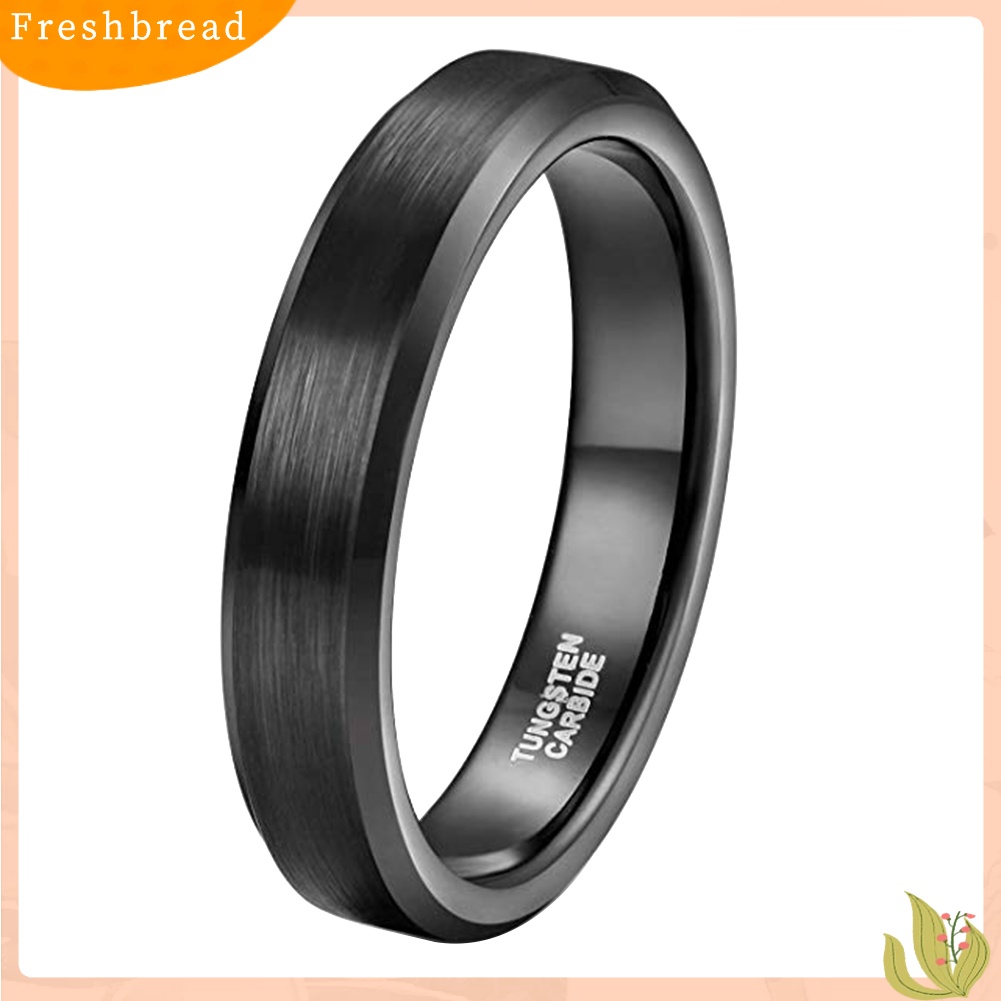 &lt; Freshbread &gt; Pernikahan Pertunangan 4mm Tungsten Carbide Band Cincin Pria Wanita Jari Perhiasan Hadiah