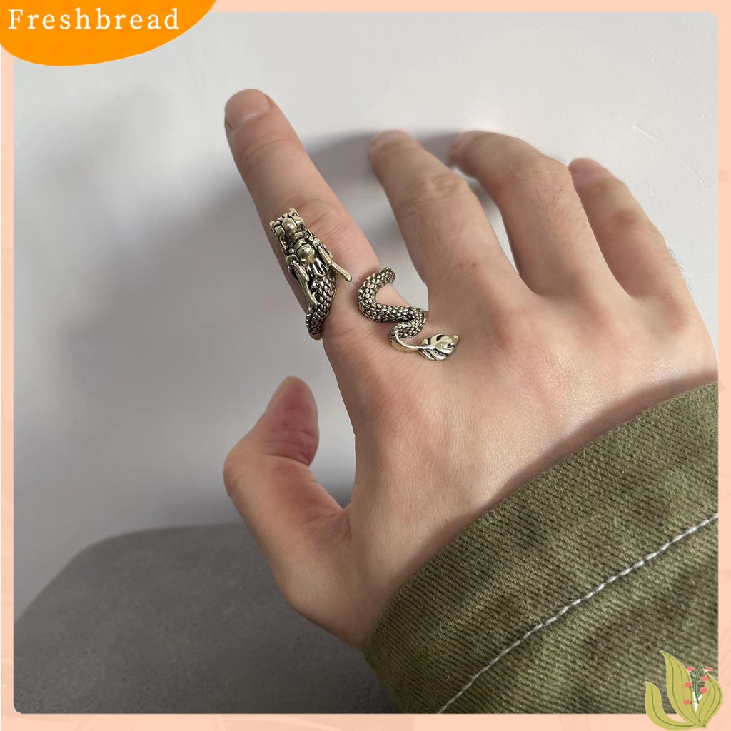 &lt; Freshbread &gt; Membuka Mulut Grip Berlebihan Pemegang Cincin Adjustable Mendominasi Naga Jari Cincin Perhiasan Aksesori