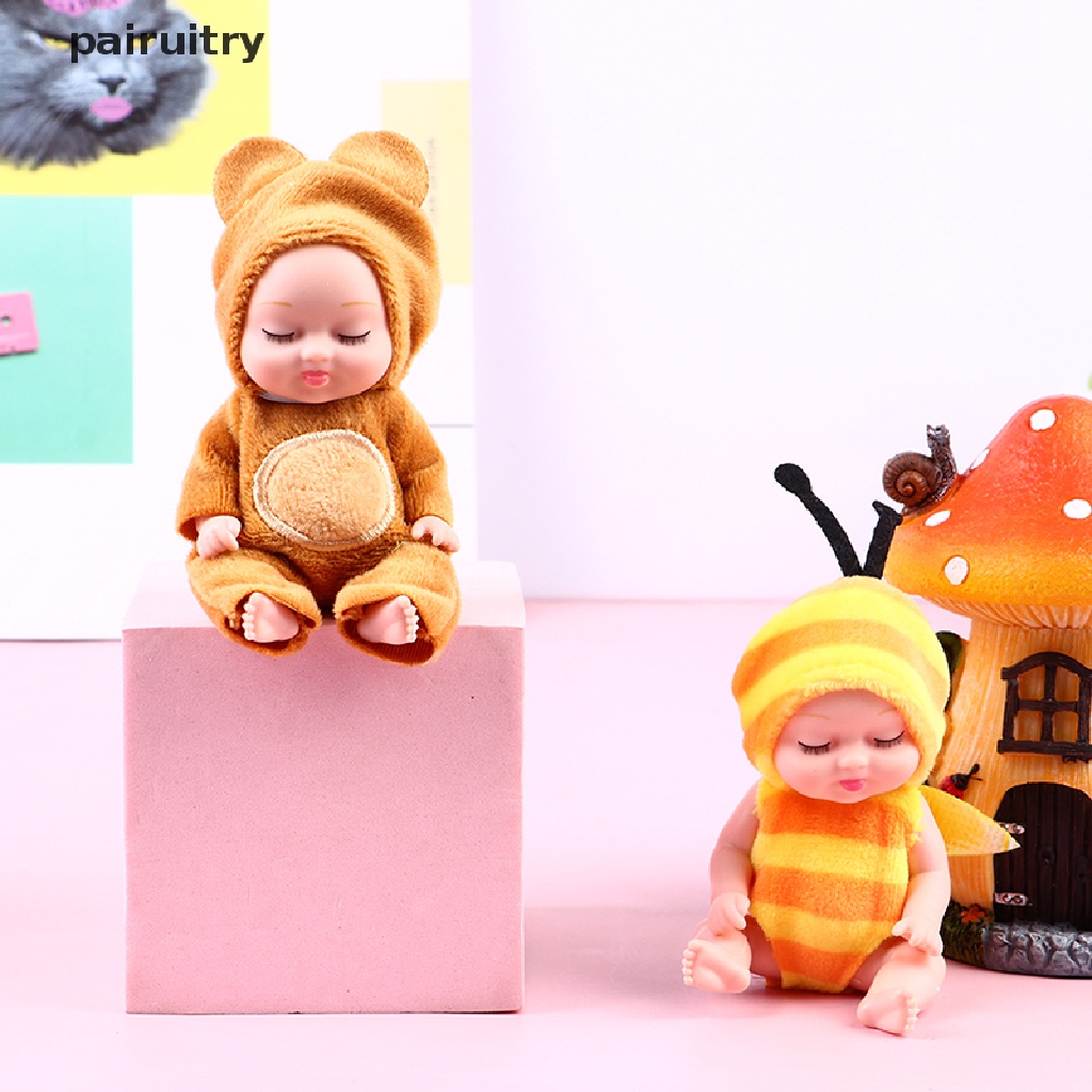 Prt 1pc Sleep Baby Doll Hewan Lucu Baby Doll Tinggi 3.5inch Untuk Mainan Anak PRT