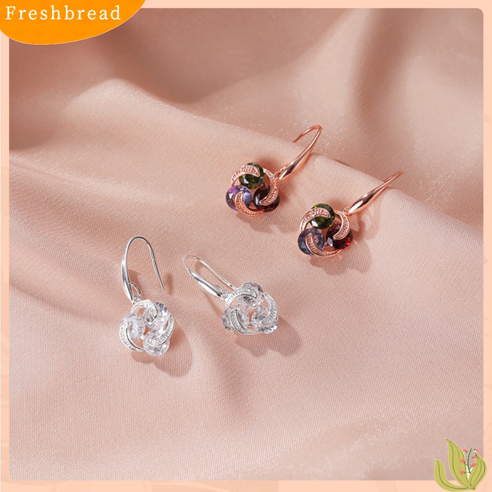 &lt; Freshbread &gt; Wanita Gaya Fashion Warna-Warni Berlian Imitasi Cubic Zirconia Bentuk Kincir Angin Perhiasan