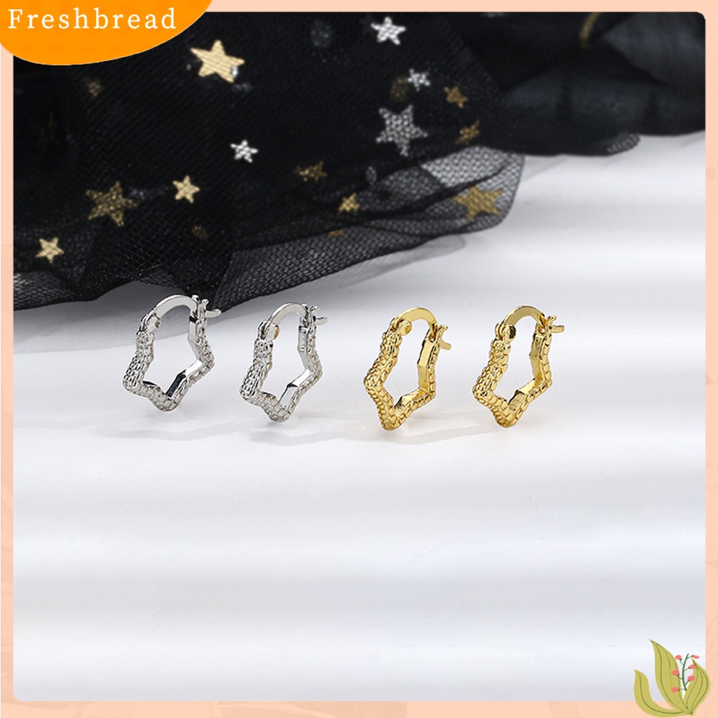 &lt; Freshbread &gt; 1pasang Anting Fashion Mewah Berkilau Tahan Aus Bentuk Pentastar Punk Pakaian Sehari-Hari Unisex Ringan Berkilau Anting-Anting Untuk Pacaran