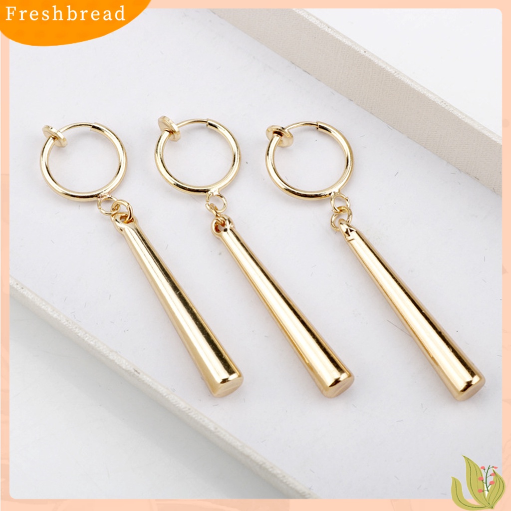 &lt; Freshbread &gt; 1set Wanita Anting Gantung Warna Solid Paduan Sederhana Tahan Lama Lady Hook Earrings Perhiasan Wanita