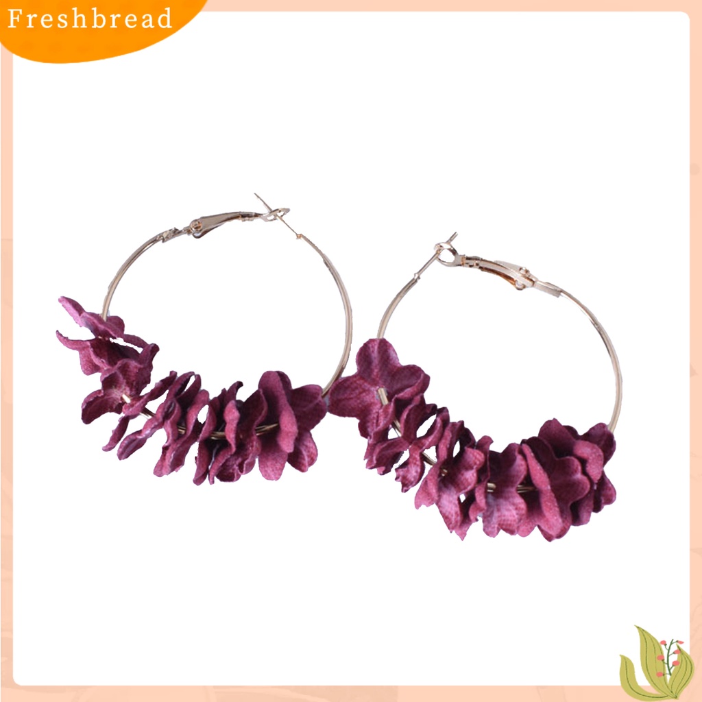 &lt; Freshbread &gt; 2Pcs Wanita Gadis Eardrop Kelopak Anting Hoop Perhiasan Fashion Sederhana Untuk Pesta