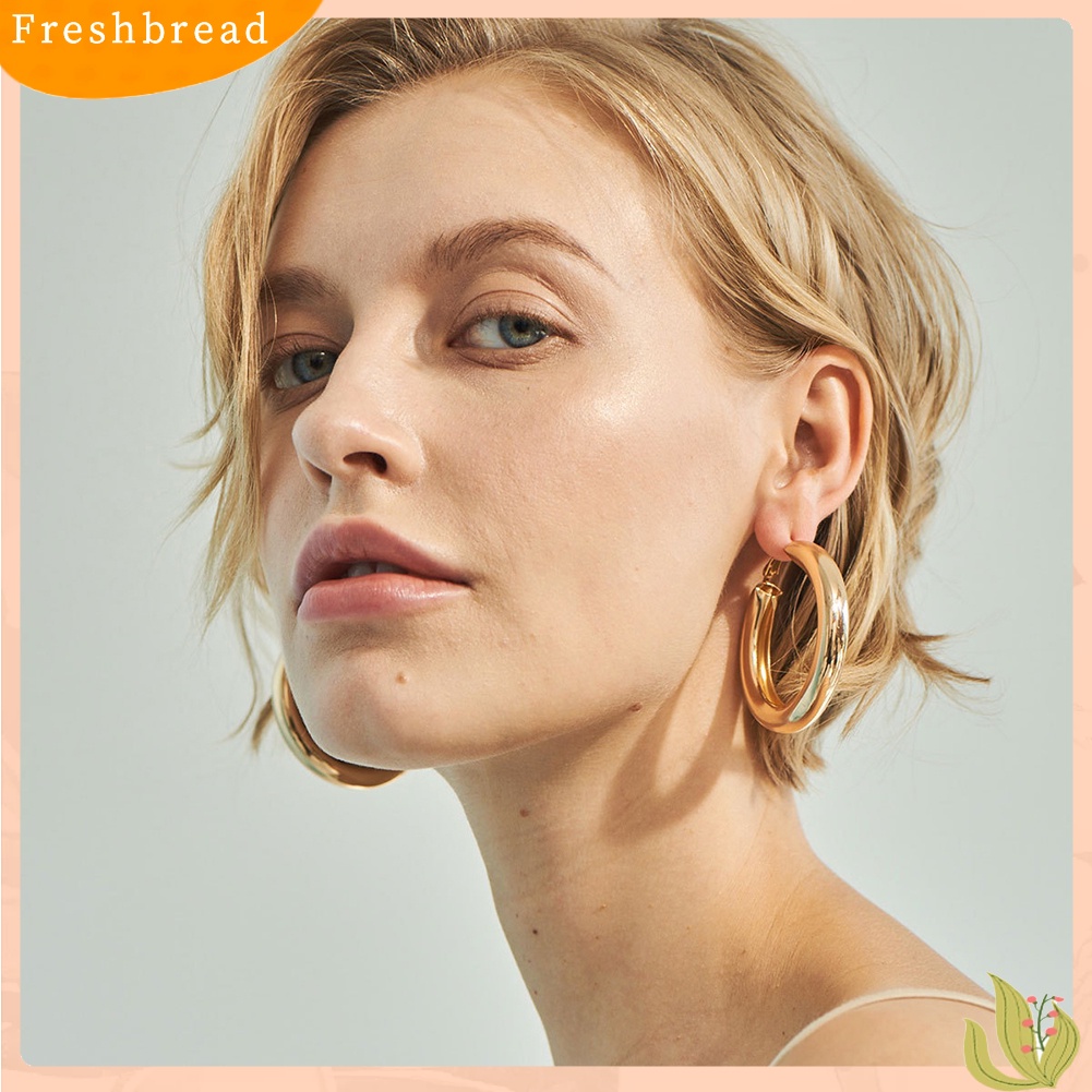 &lt; Freshbread &gt; Wanita Fashion Geometris Putaran Besar Lingkaran Hoop Anting Pernyataan Perhiasan Hadiah