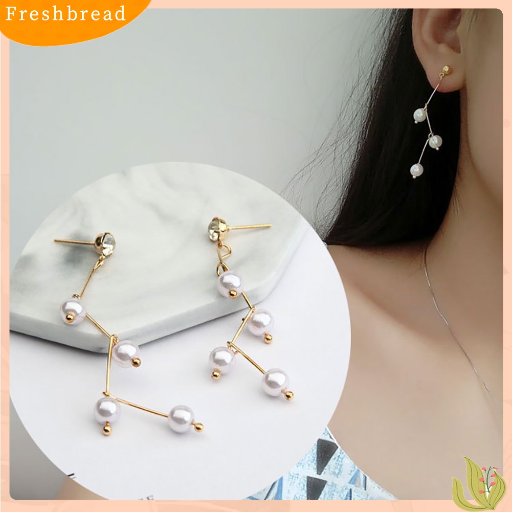 &lt; Freshbread &gt; Fashion Faux Pearl Ear Stud Earrings Wanita Gadis Pesta Perhiasan Cocktail Hadiah