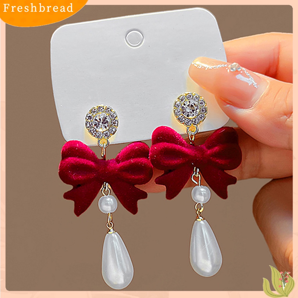 &lt; Freshbread &gt; 1pasang Anting Pejantan Motif Geometris Gaya Cina Temperamen Liontin Electroplating Dekorasi Fashion Item Merah Meriah Anting Perempuan Aksesoris Pakaian