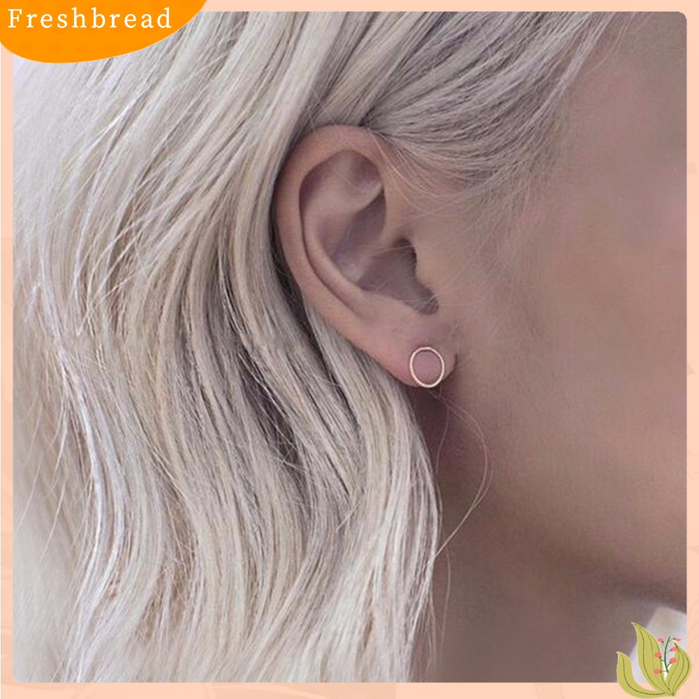 &lt; Freshbread &gt; Fashion Sederhana Lingkaran Berongga Pesona Telinga Stud Anting Wanita Pesta Perhiasan Hadiah