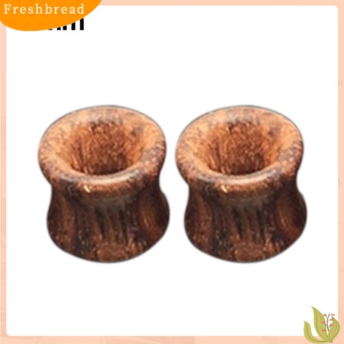 &lt; Freshbread &gt; Padat Organik Alami Double Flared Saddle Ear Plugs Meat Tunnels Hollow Gauge