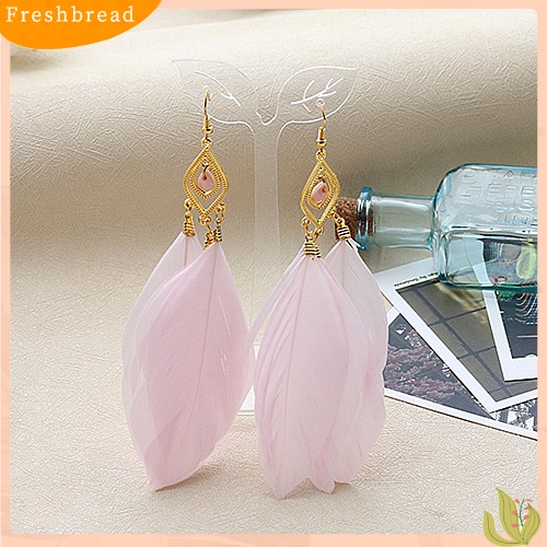 &lt; Freshbread &gt; 1pasang Lady Feathers Elegan Menjuntai Kait Pernikahan Prom Pesta Anting Hadiah