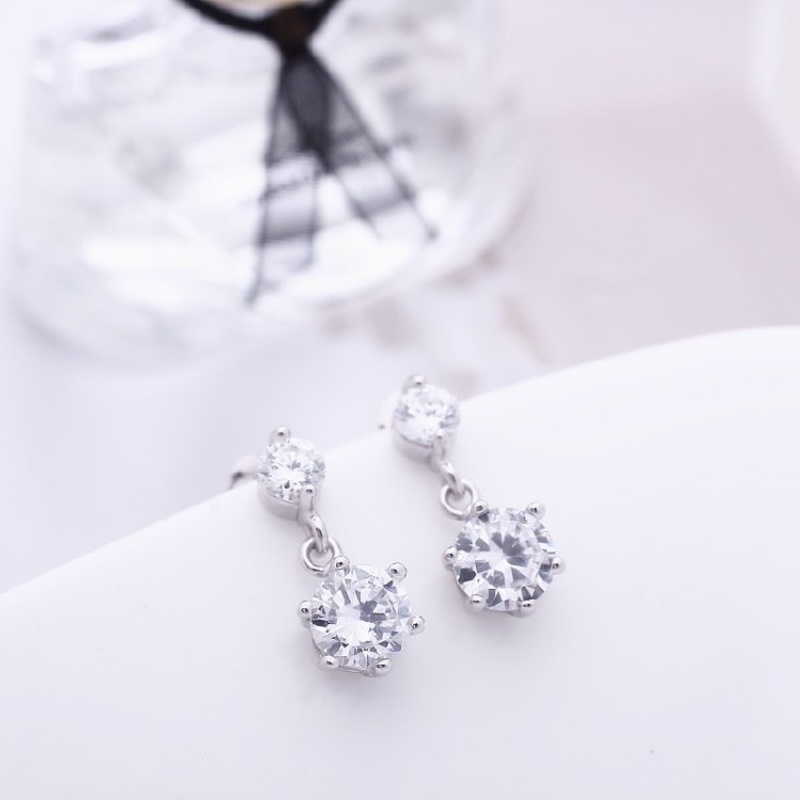 Goldkingdom Aksesoris Perhiasan Fashion Ready Stock Tremella Paku Perak Disepuh Perempuan Korea Lucu Anting Kembar Perhiasan Perak Asli Perhiasan Berlapis Berlian Earrings Earrings.