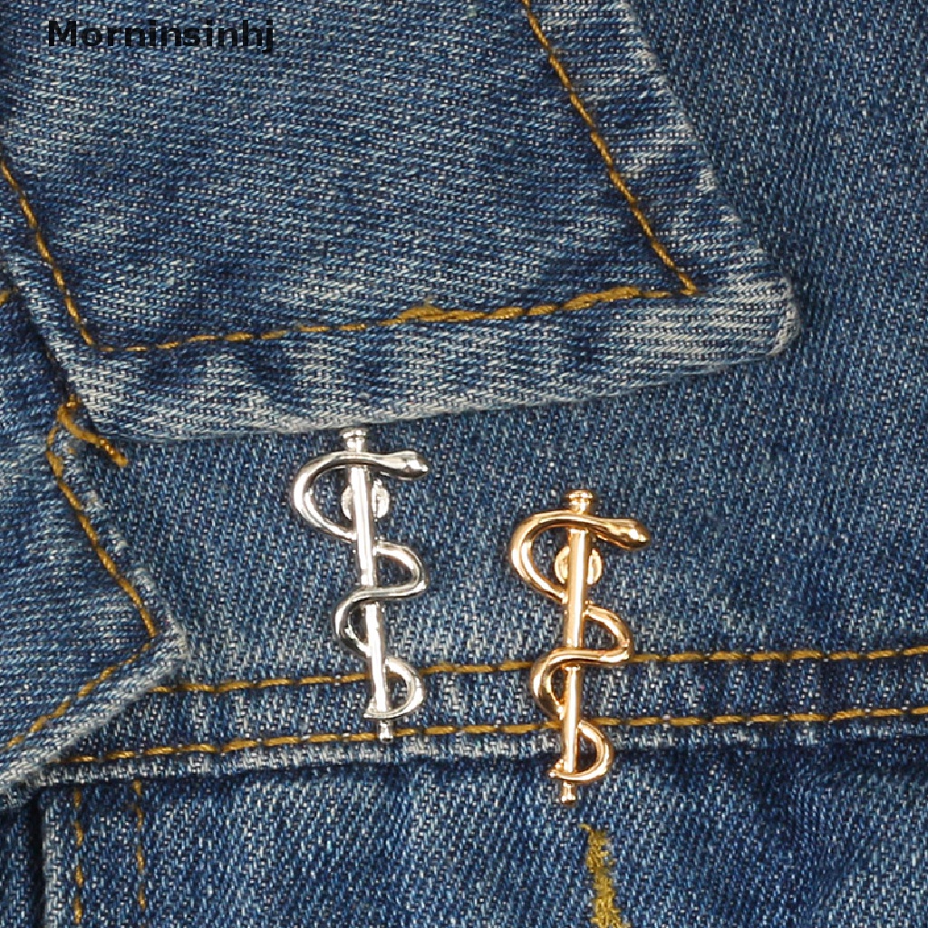 Mornin Vintage Snake Cane Metal Alloy Pin Gesper Brooch Bros Dokter Perawat Simbol Enamel Lencana Fashion Perhiasan id