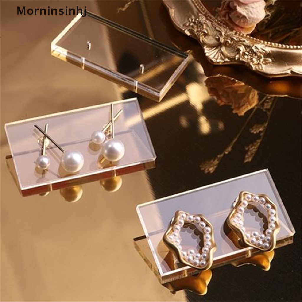 Mornin 10pcs Akrilik Transparan Papan Display Perhiasan Anting Penyimpanan Berdiri DIY Perhiasan Aksesoris id