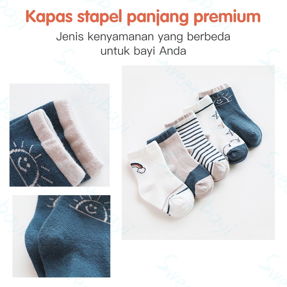 SweetyBayi 5in1 Kaos kaki bayi anak motif karakter Kaus kaki bayi children socks 0-3 tahun