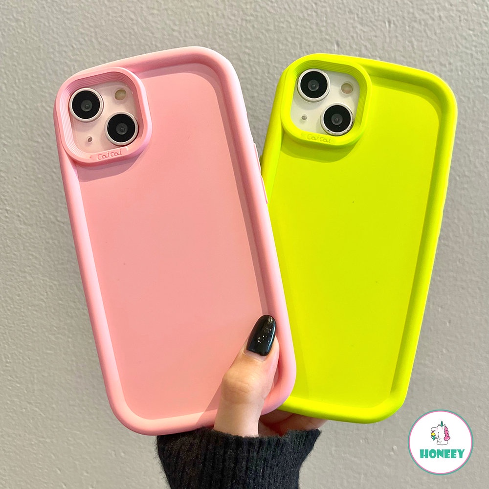 IPHONE Ins Segar Warna Permen Lucu Oval Case Kompatibel Untuk Iphone13 12 11 14 Pro Max Slide Perlindungan Lensa Shockproof Lembut TPU Cover