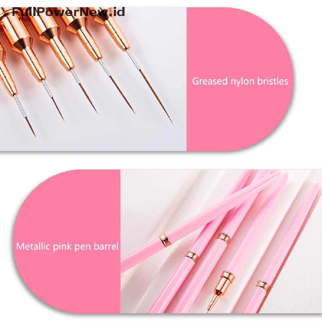 Power 1PC Nail Art Liner Pager Pen 3D Tips DIY Acrylic UV Gel Brushes Menggambar ID