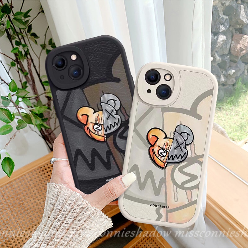 Casing Fashion Untuk Infinix Hot11 9 10 Play Hot 10s 10T 11s Infinix Note8Panas10 Lite Smart5 6 Trendi Merek Violent Bear Pasangan Lembut Tpu Case Penutup Belakang