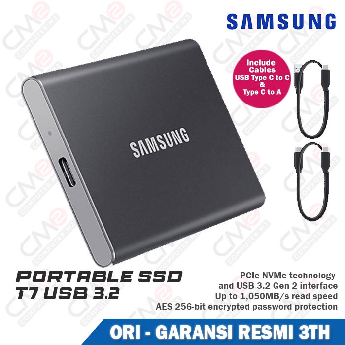Samsung T7 2TB SSD Portable / SSD External Asli Original Resmi