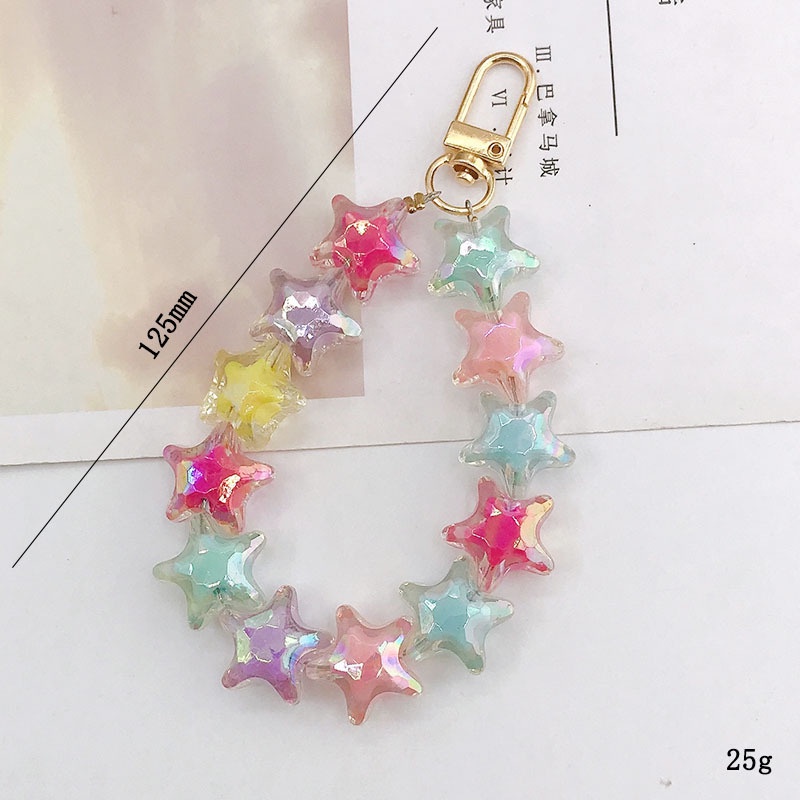 HUAWEI Multifaced Pearlescent Star Beads Chain Phone Bluetooth Earphone Case Cover DIY Untuk iPhone Untuk Android Untuk OPPO Untuk VIVO Untuk Xiaomi Untuk Redmi Untuk Samsung Untuk Airpods