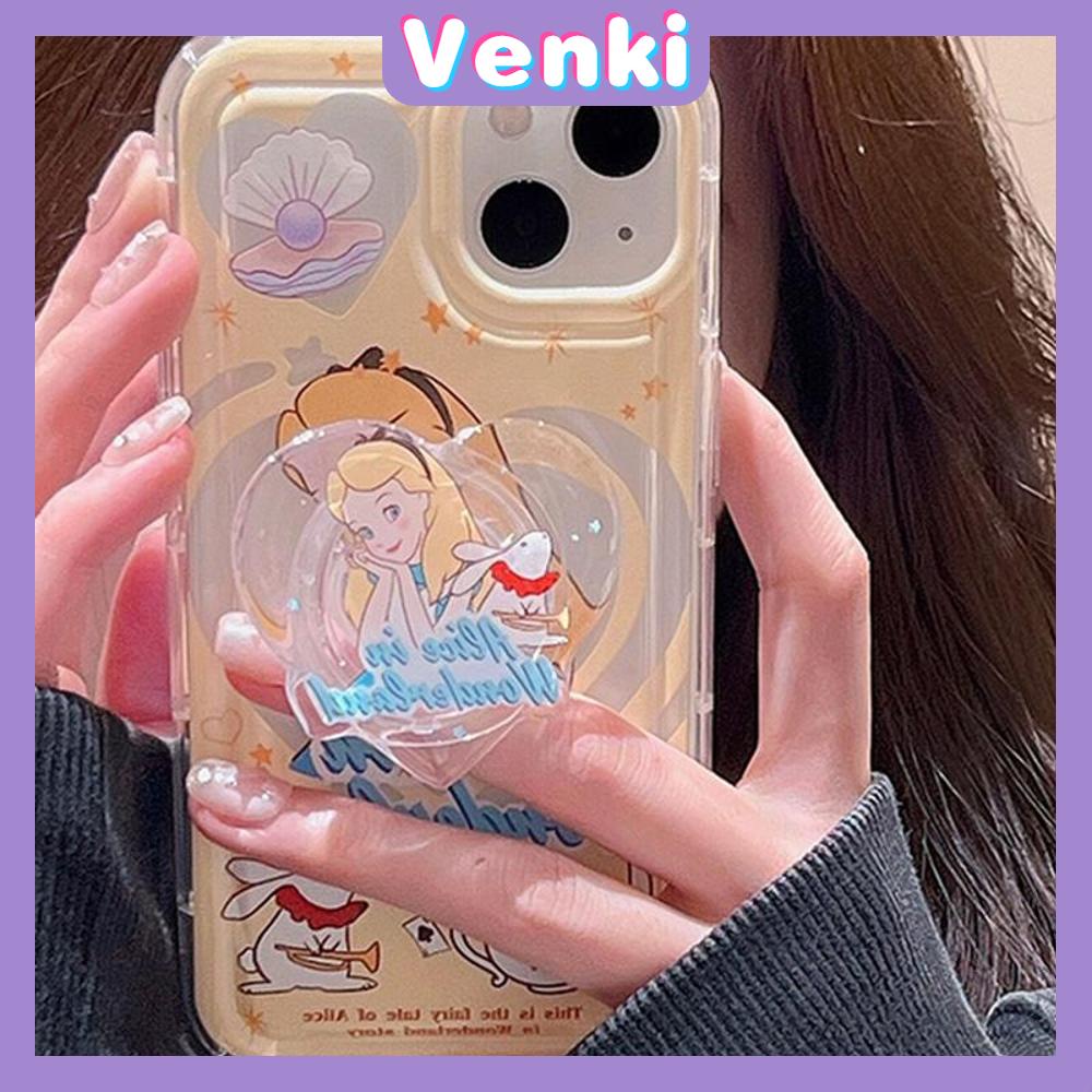 Case For iPhone 11 Soft TPU Clear Jelly Airbag Case With Stand Cute Cartoon Princesses Camera Protection Shockproof For iPhone 14 Plus 13 12 11 Pro Max 7 Plus X XR