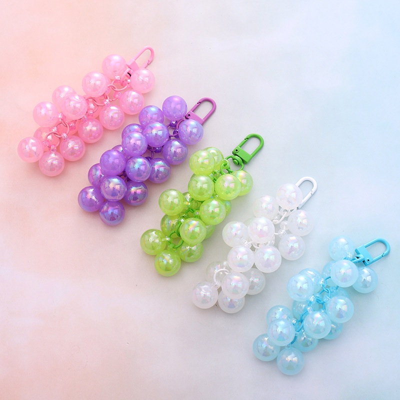 Pearlescent Acrylic Grapes Beads String Pendant Untuk Semua Telepon Bluetooth Earphone Cases Covers DIY Aksesoris Untuk Airpods Inpods Untuk iPhone Untuk Android Untuk OPPO Untuk VIVO