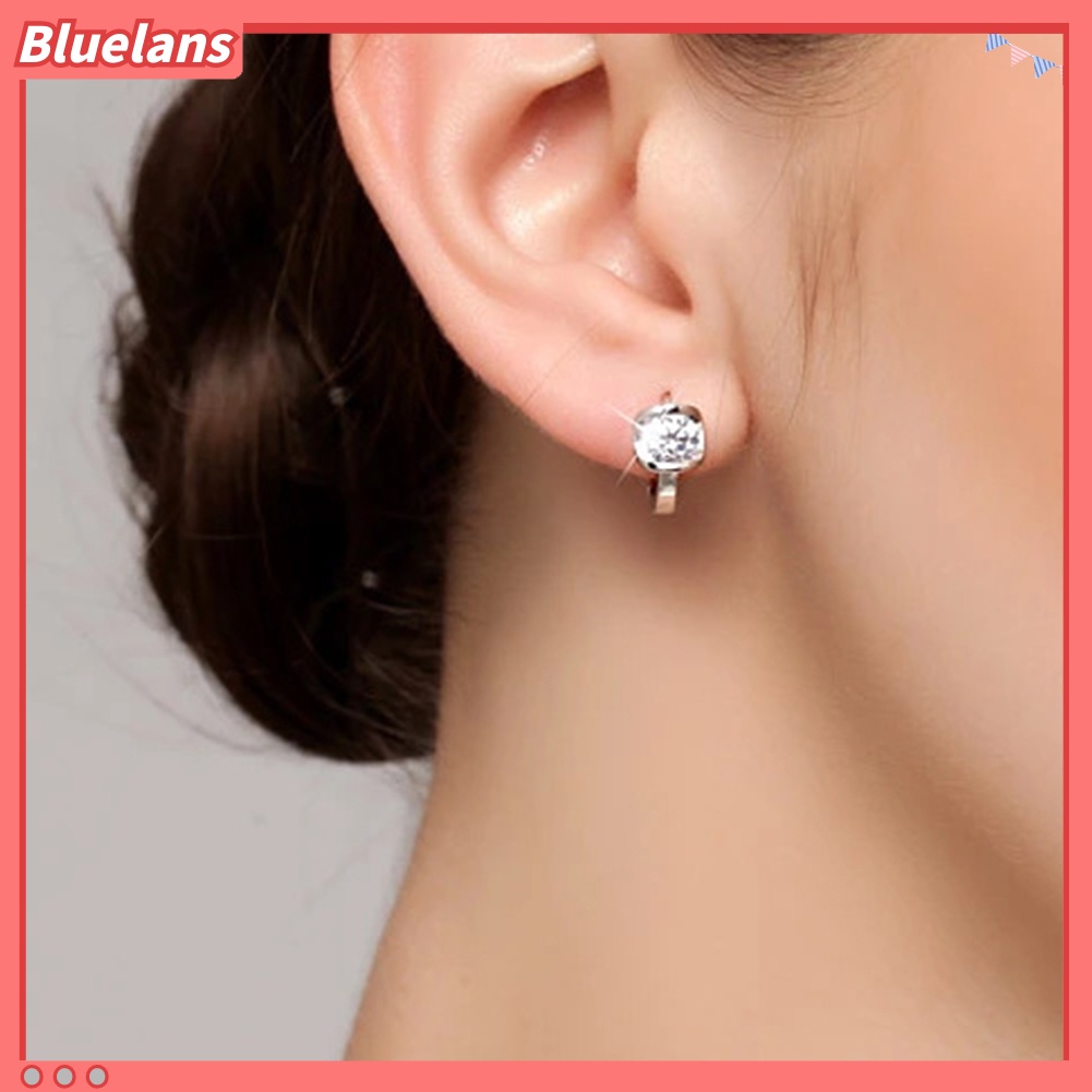 {In Stock} Fashion Wanita Cubic Zirconia Hias Huggie Anting Tindik Pesta Perhiasan Hadiah