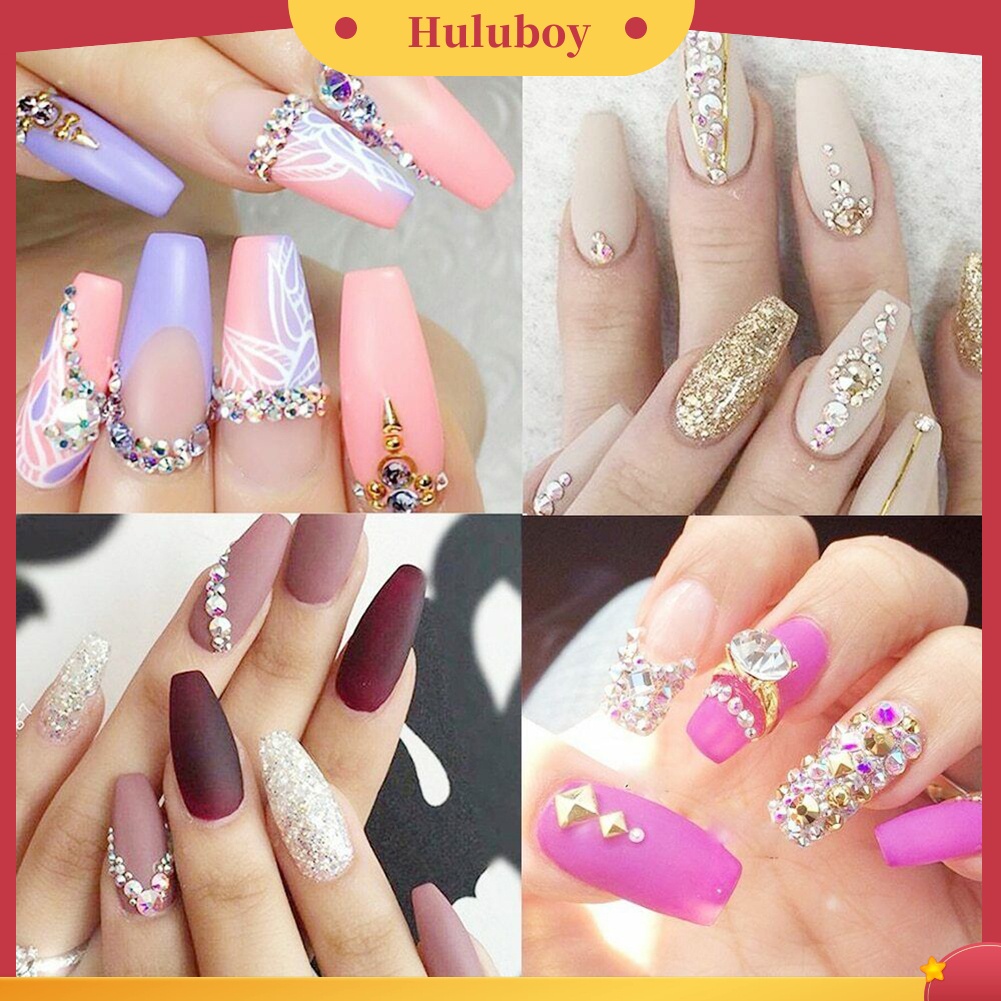 {In Stock} 12kisi Glitter Transparan Flat Berlian Imitasi Campuran Shiny Jewelry Manicure Decor