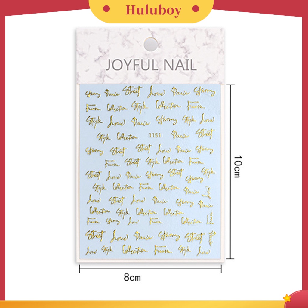 {In Stock} Stiker Kuku Glitter DIY Aneka Gaya Huruf Hologram Perekat Slider Hiasan Bungkus Warna-Warni Untuk Manicure