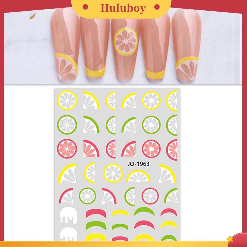 {In Stock} Stiker Kuku Pola Indah Warna Vibrant Perekat Diri Ultra-Tipis Kuat Lengket Dekoratif 6gaya Strawberry Cherry Fruit Bertema Nail Art Decal Perlengkapan Kuku