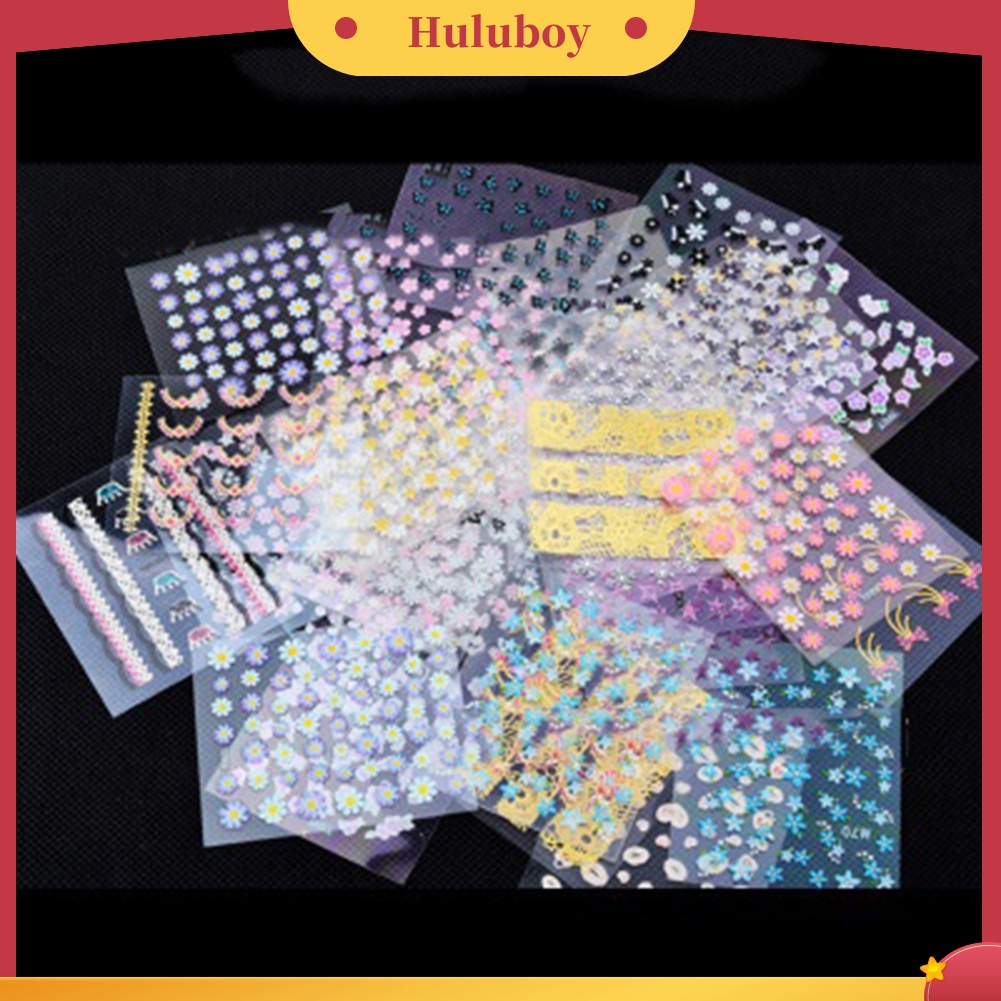 {In Stock} 10lembar Stiker Nail Art Bunga Fashion DIY Decal Gaya Campur Manicure Decor