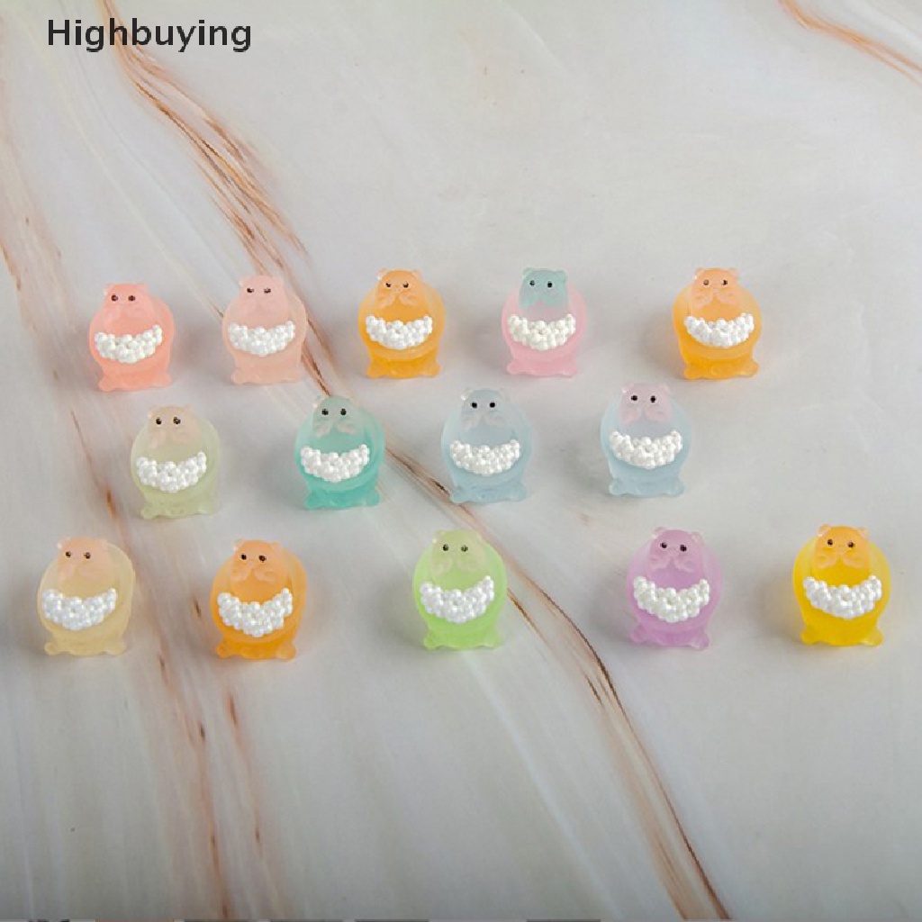 Hbid 5pcs Patung Mini Bercahaya Glow In The Dark Mainan Boneka Angka Ornamen Micro-Landscape Set Resin Craf Glory