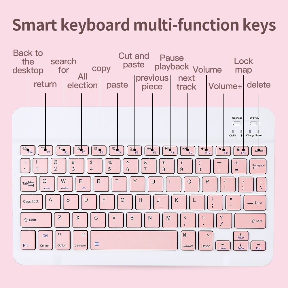 Mouse Keyboard Nirkabel Mini, Untuk for Apple IPad Xiaomi Samsung Huawei Oppo Phone Tablet Galaxy Tab Keyboard Nirkabel Untuk Android IOS Windows PC