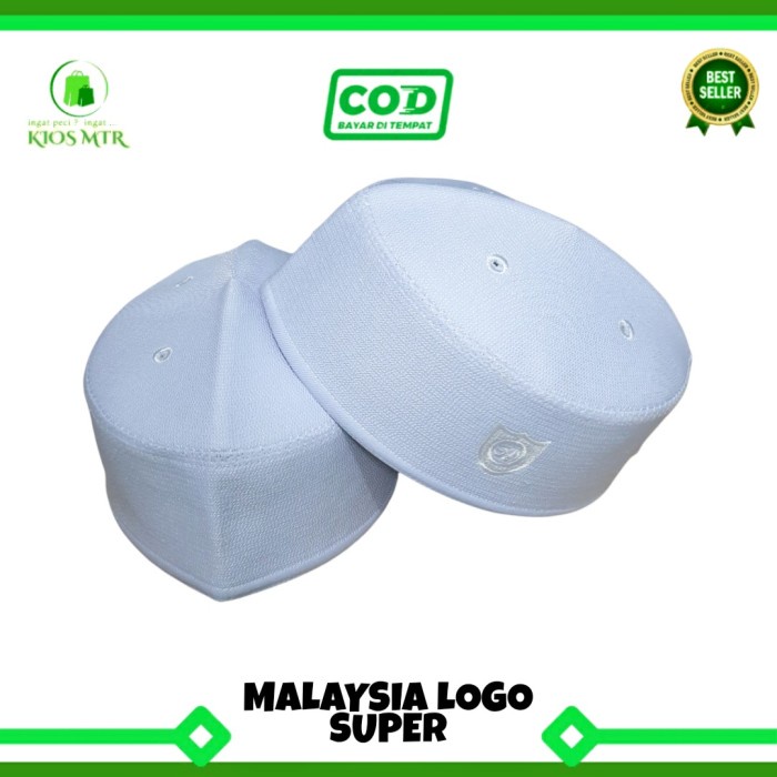 Peci Kopiah Songkok Malaysia Logo Original - Malaysia Ori, 23 (G0S2) Terlaris Siap Pakai Motif Taiba